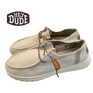 Hey Dude Women’s Wendy Washed Cream Shoes 6